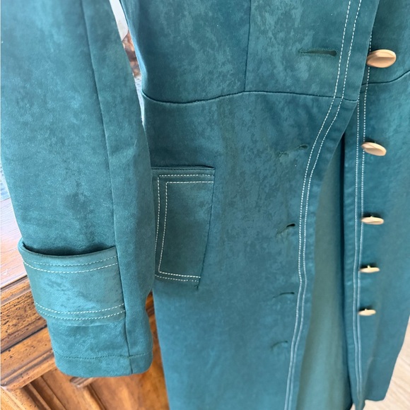 Vintage Forest Green Trench Coat - Picture 4 of 6